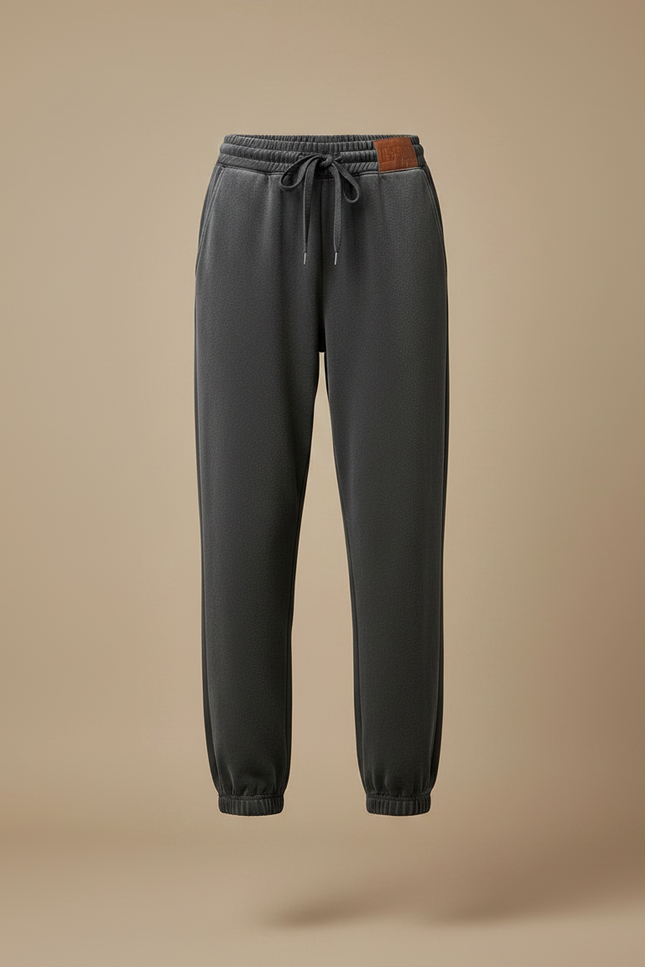 Pantalon Velours Gris Cordon Ample Décontracté Femme - vue 3