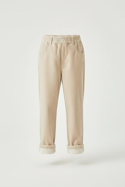 Pantalon Velours Beige Côtelé Ample Doublé Enfant - Cordé - vue 3