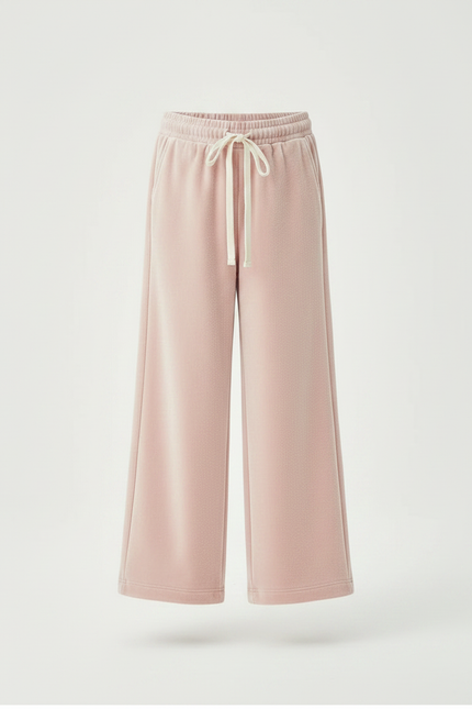 Pantalon Velours Rose Doux Large Confortable Fille - vue 3
