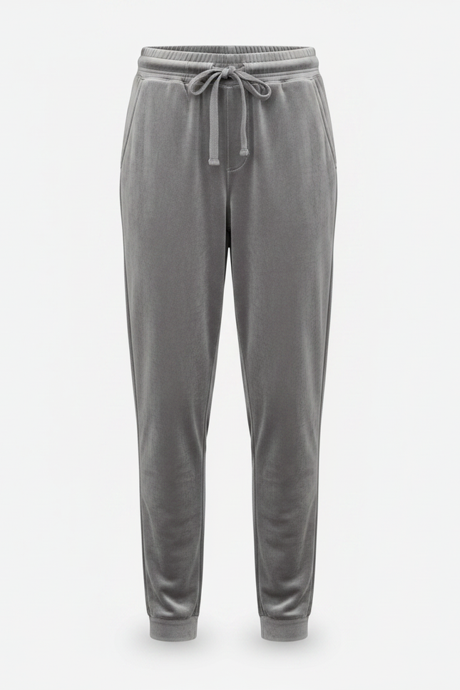 Pantalon Velours Gris Enfant Doux Décontracté Cordon - vue 3