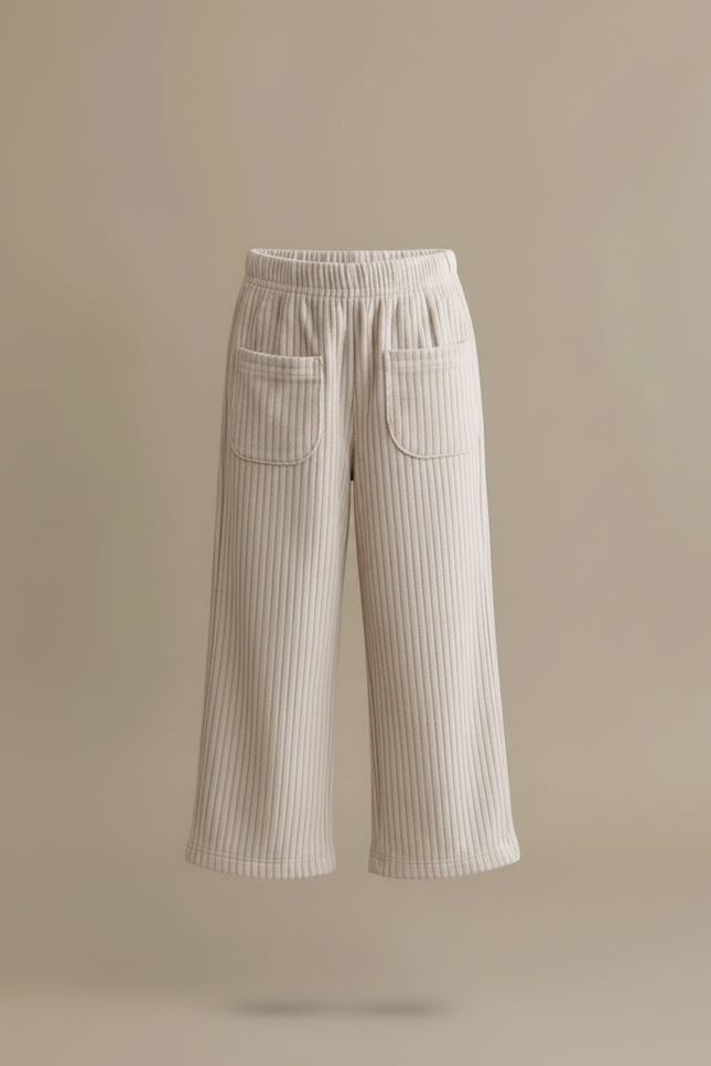 Pantalon Velours Côtelé Ample Beige Enfant - Cordé - vue 3