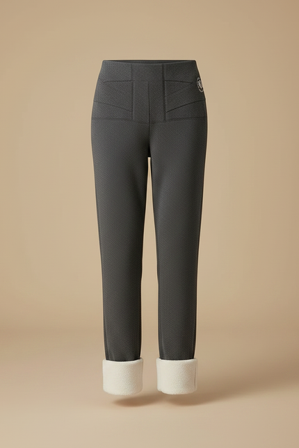 Pantalon Velours Gris Doublé Chaud Décontracté Femme - vue 3