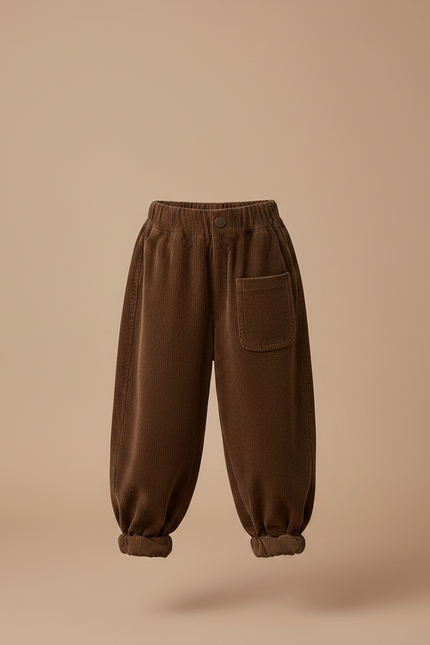 Pantalon Velours Marron Côtelé Ample Enfant - Cordé - vue 3