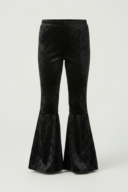 Pantalon Velours Noir Évasé Enfant Doux Confortable - vue 3