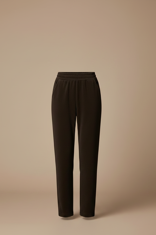 Pantalon Velours Marron Côtelé Droit Décontracté Femme - vue 3