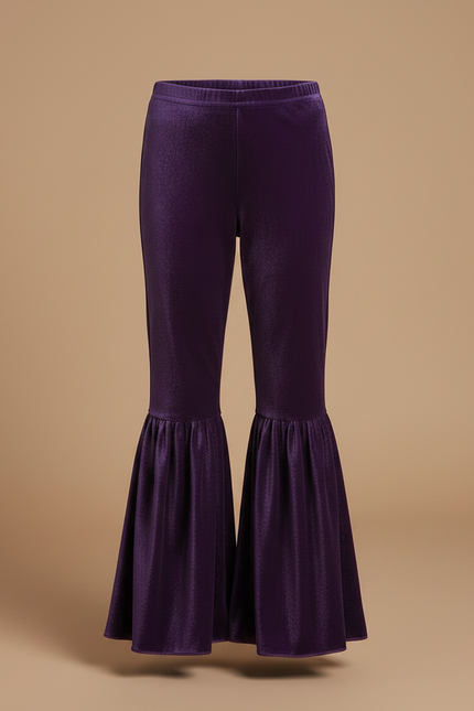 Pantalon Velour Fille - Violet Velours - vue 3
