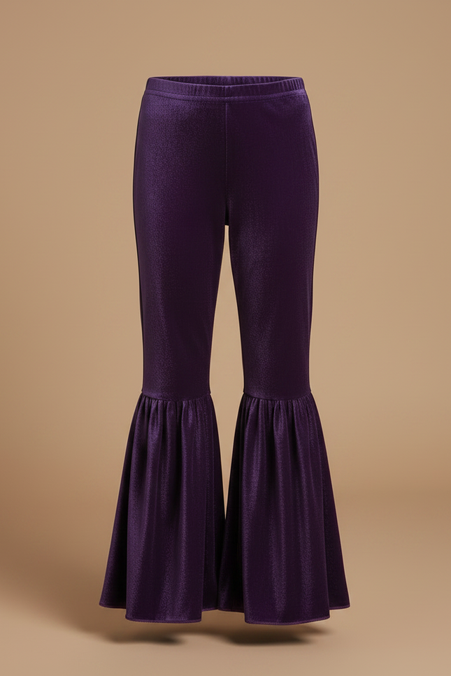Pantalon Velour Fille - Violet Velours - vue 3