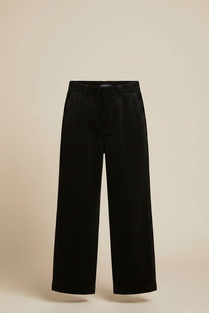 Pantalon Velours Noir Ample Côtelé Garçon - Cordé - vue 3