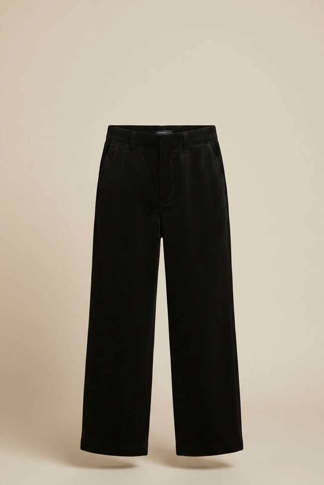 Pantalon Velours Noir Ample Côtelé Garçon - Cordé - vue 3