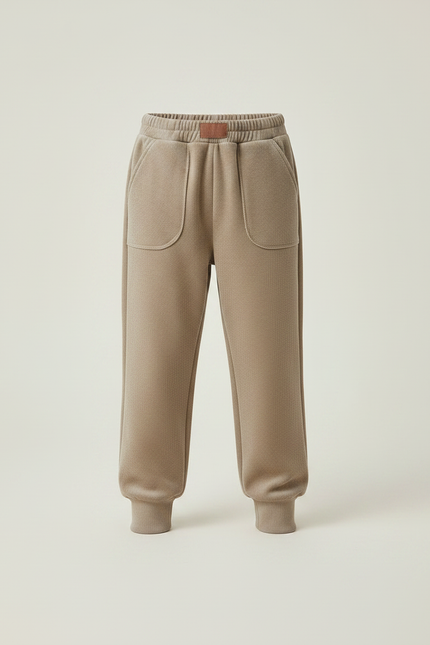 Pantalon Velours Beige Décontracté Molletonné Enfant - vue 3