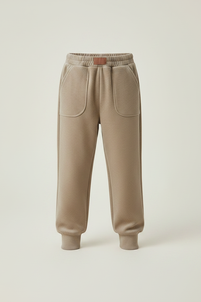 Pantalon Velours Beige Décontracté Molletonné Enfant - vue 3
