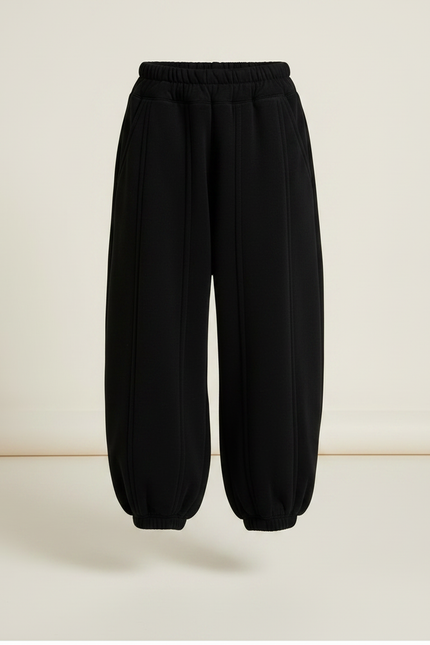 Pantalon Velours Noir Ample Sportif Garçon Hiver - vue 3