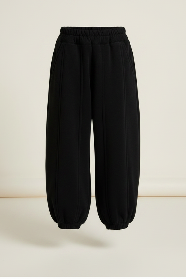 Pantalon Velours Noir Ample Sportif Garçon Hiver - vue 3