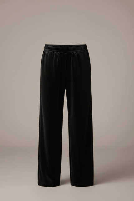 Pantalon Velours Noir Ample Enfant Décontracté Doux - vue 3