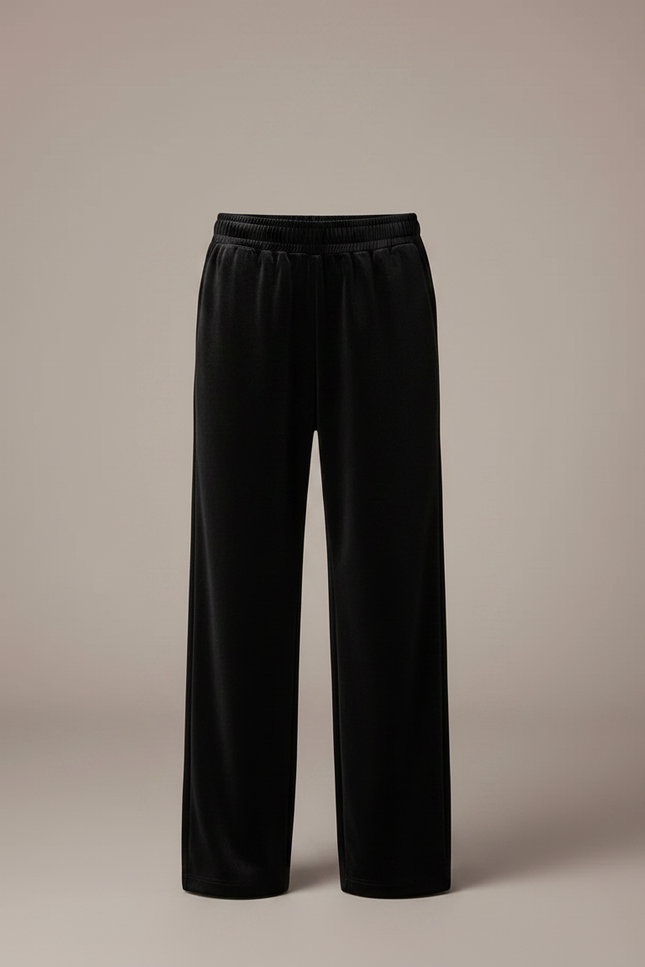 Pantalon Velours Noir Ample Enfant Décontracté Doux - vue 3