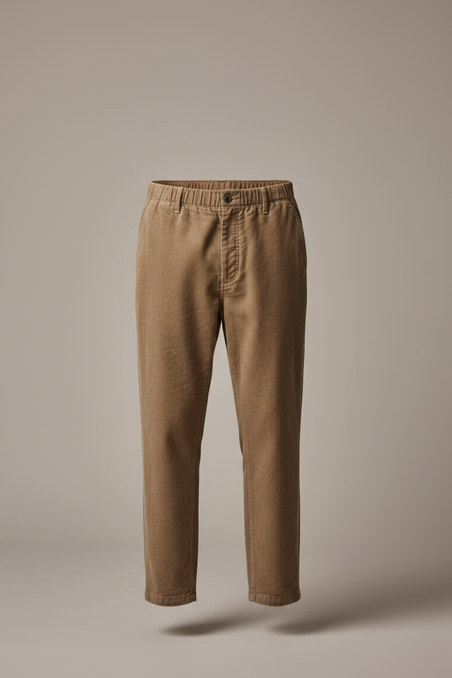 Pantalon De Travail Velour - Camel Cordé - vue 3