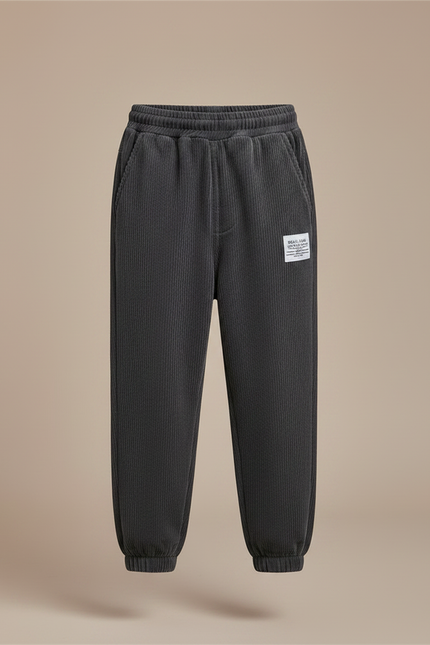 Pantalon Velours Côtelé Gris Décontracté Hiver Enfant - Cordé - vue 3