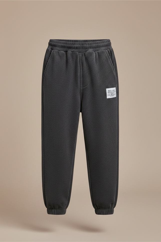 Pantalon Velours Côtelé Gris Décontracté Hiver Enfant - Cordé - vue 3