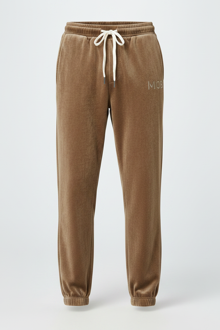 Pantalon Velours Marron Délavé Ample Sport Homme - Camel - vue 3