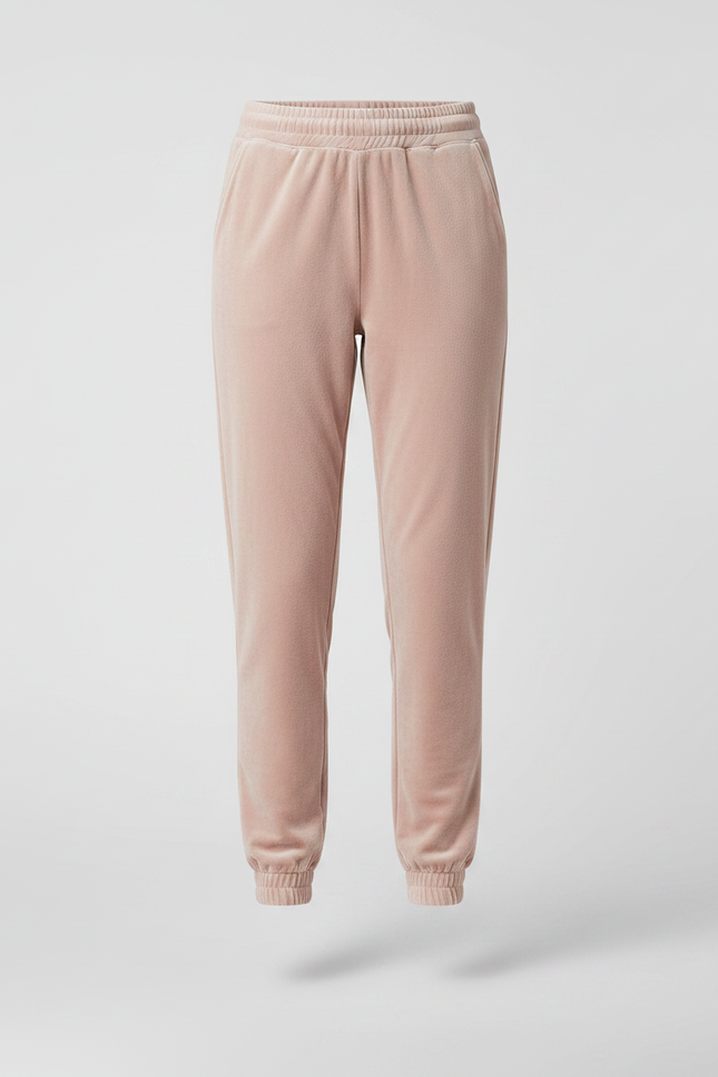 Pantalon Velours Rose Doux Confortable Femme Sport - vue 3