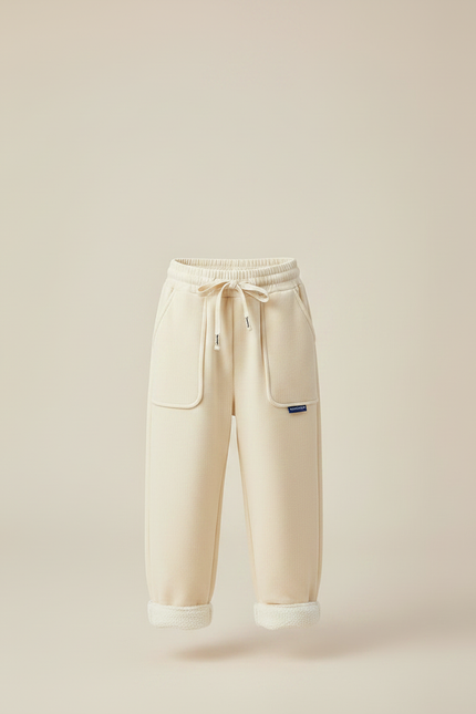 Pantalon Velours Crème Doublé Chaud Décontracté Enfant - Beige Cordé - vue 3