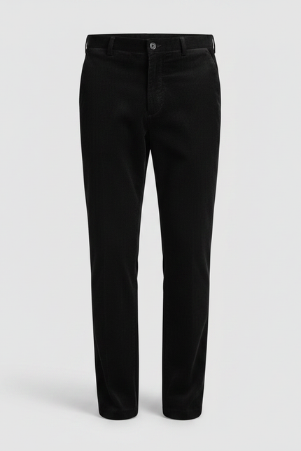 Pantalon Velours Noir Côtelé Droit Chaud Homme - Cordé - vue 3
