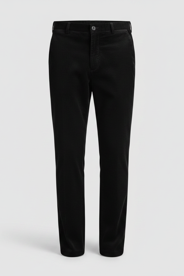 Pantalon Velours Noir Côtelé Droit Chaud Homme - Cordé - vue 3
