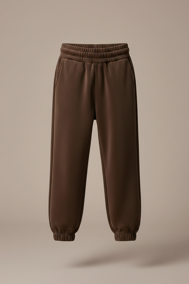 Pantalon Velours Marron Jogging Molletonné Doux Enfant - vue 3