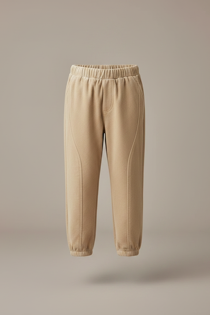 Pantalon Velours Beige Enfant Doux Ample Décontracté - vue 3