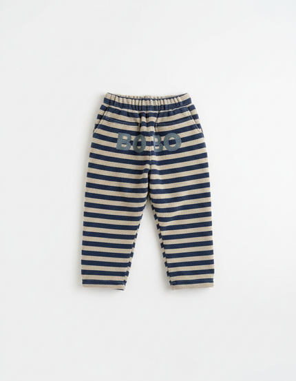 Pantalon Velours Rayé Bleu Marine Enfant Doux Chaud