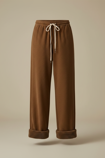 Pantalon Velours Marron Ample Doublé Chaud - Cordé - vue 3