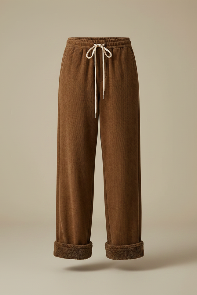 Pantalon Velours Marron Ample Doublé Chaud - Cordé - vue 3
