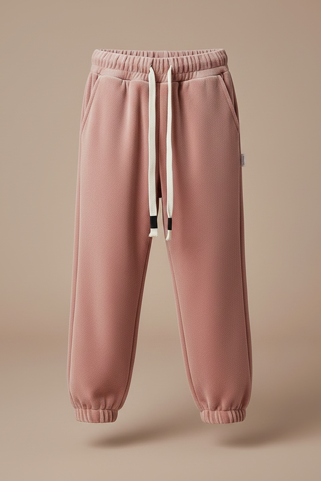 Pantalon Velours Rose Doux Hiver Enfant Décontracté - vue 3