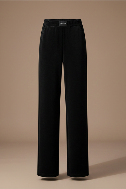 Pantalon Velours Noir Ample Droit Hiver Femme - vue 3