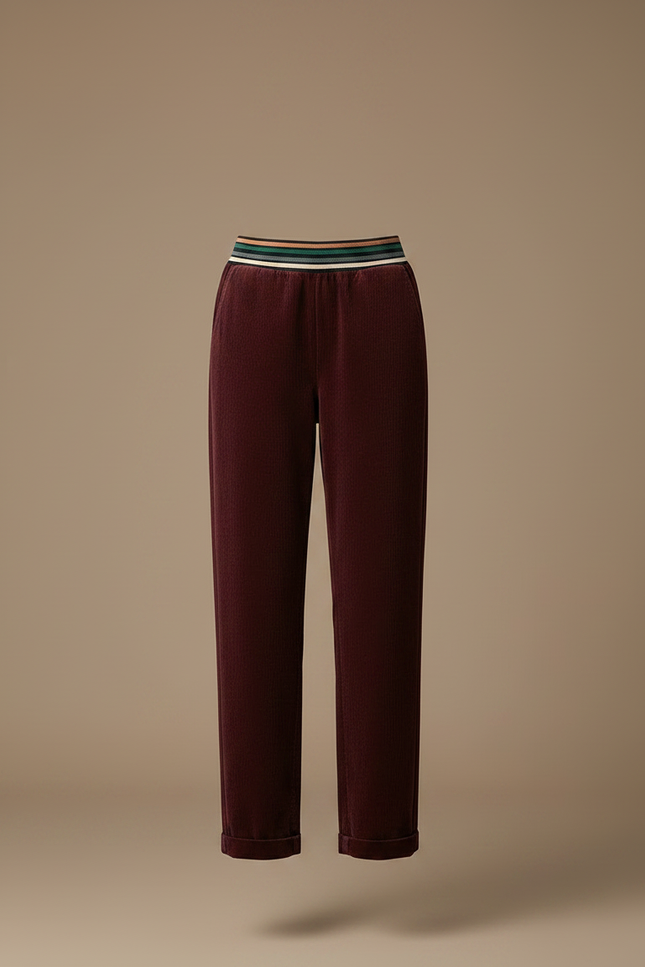 Pantalon Velours Cotelé Bordeaux - Cordé - vue 3