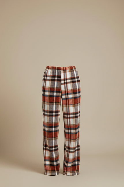 Pantalon Velours Plaid Flannel Chaud Épais Femme - Multicolore Molleton - vue 3