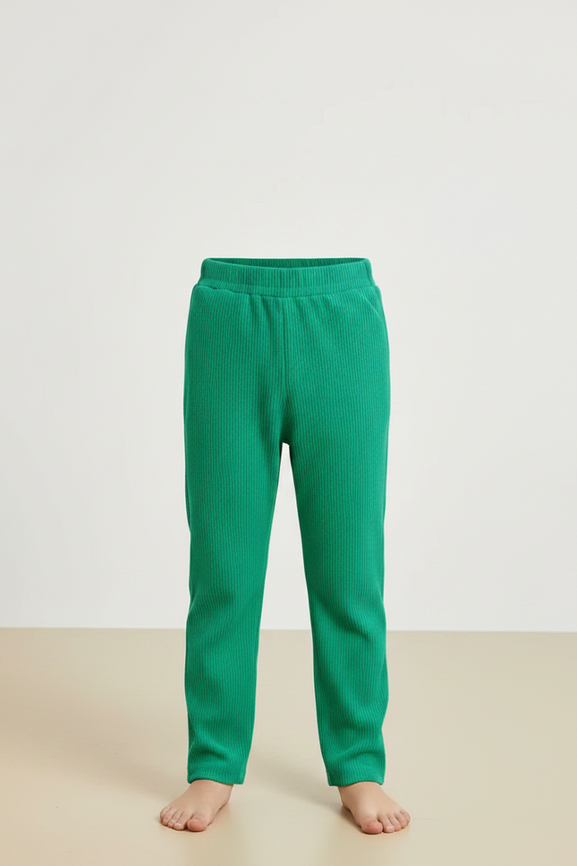 Pantalon Velours Vert Côtelé Enfant Confortable - Cordé - vue 3