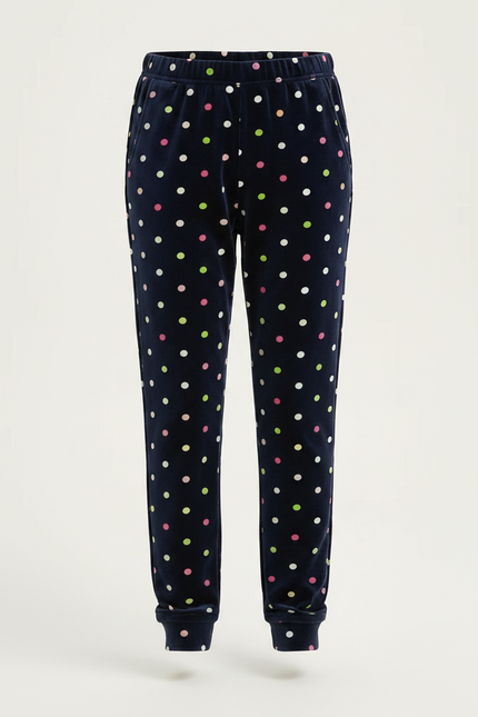 Pantalon Velours Marine Polka Dots Fille Hiver - vue 3
