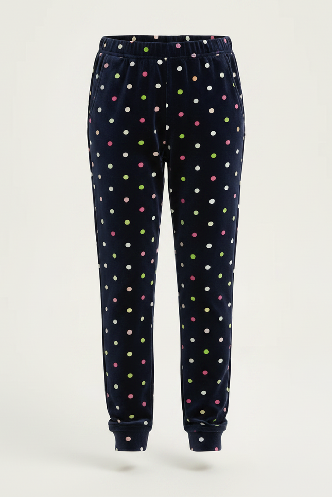 Pantalon Velours Marine Polka Dots Fille Hiver - vue 3