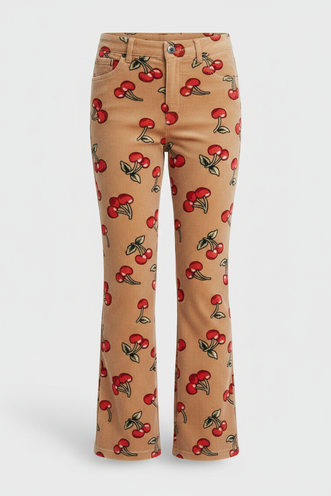 Pantalon Flare Velours Cotelé - Imprimé Cordé - vue 3