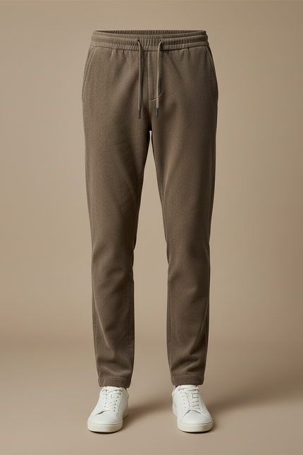 Pantalon Velours Marron Côtelé Décontracté Jogger Homme Cordon - Cordé - vue 3