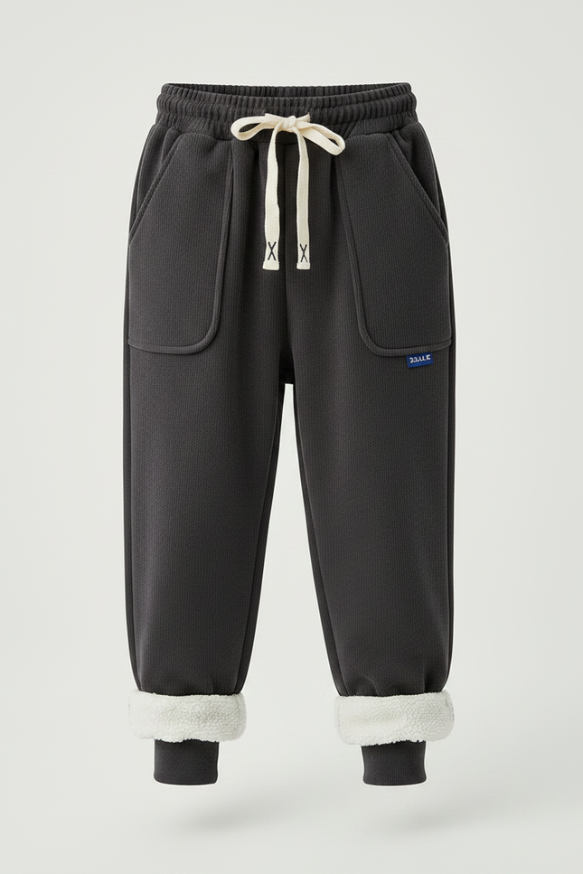 Pantalon Velours Côtelé Gris Doublé Molleton Chaud - Cordé - vue 3