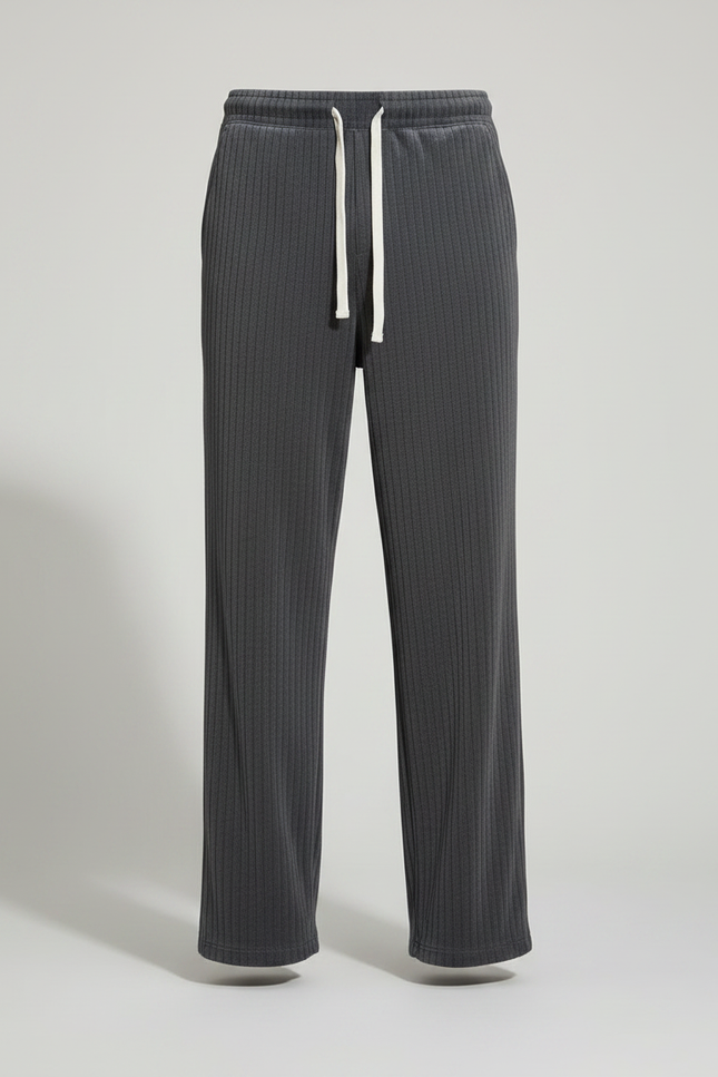 Pantalon Velours Côtelé Gris Ample Confortable Homme - Cordé - vue 3