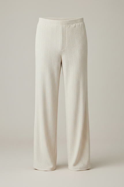 Pantalon Velours Crème Droit Côtelé Décontracté Homme - Beige Cordé - vue 3