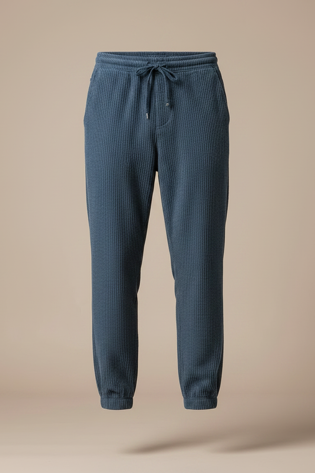 Pantalon Velours Homme Ceinture Réglable - Bleu Cordé - vue 3