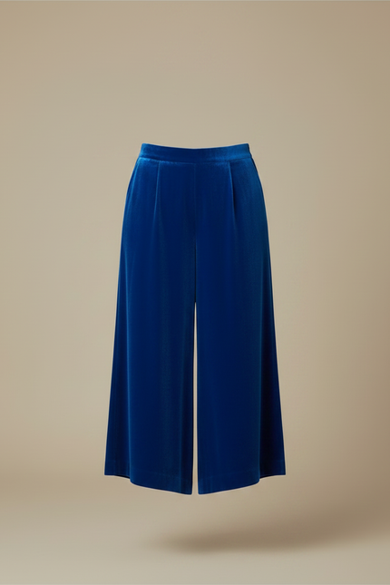 Pantalon Velours Bleu Royal Ample Fluide Élégant - vue 3