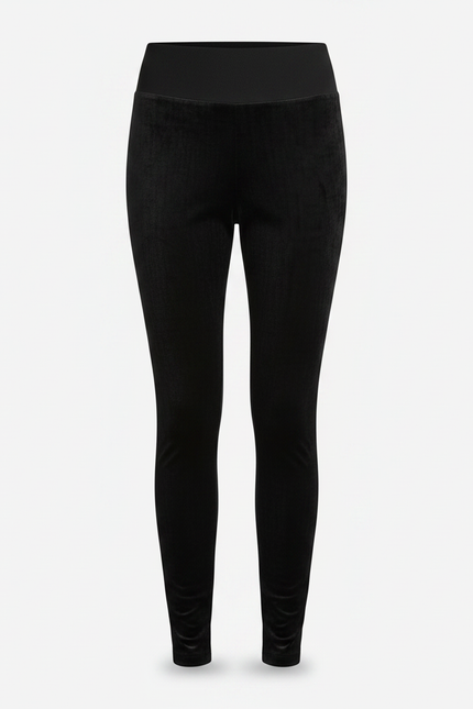 Pantalon Velours Noir Slim Taille Haute Femme - vue 3
