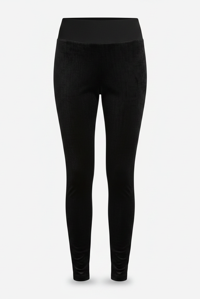 Pantalon Velours Noir Slim Taille Haute Femme - vue 3