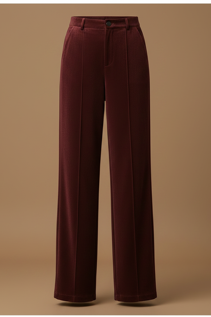 Pantalon En Velours Bordeaux - vue 3