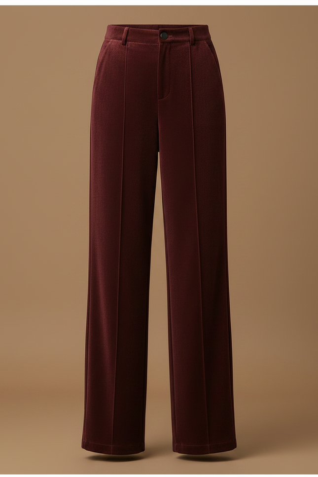 Pantalon En Velours Bordeaux - vue 3